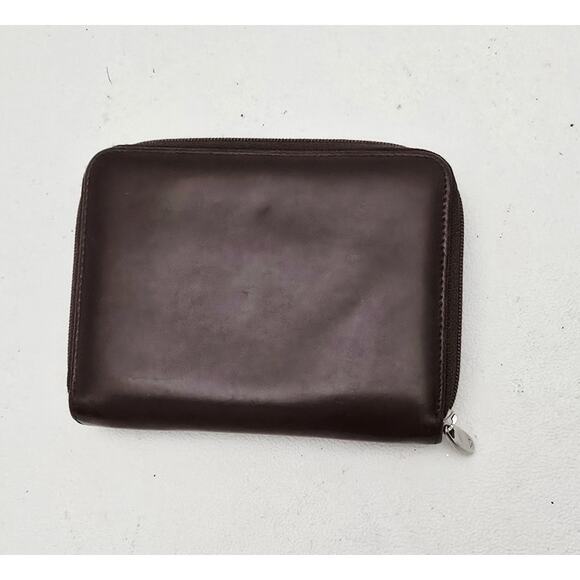 Mandarina Duck Bifold Zip Accordion Wallet Calfskin Leather Brown MD38 - Picture 2 of 12